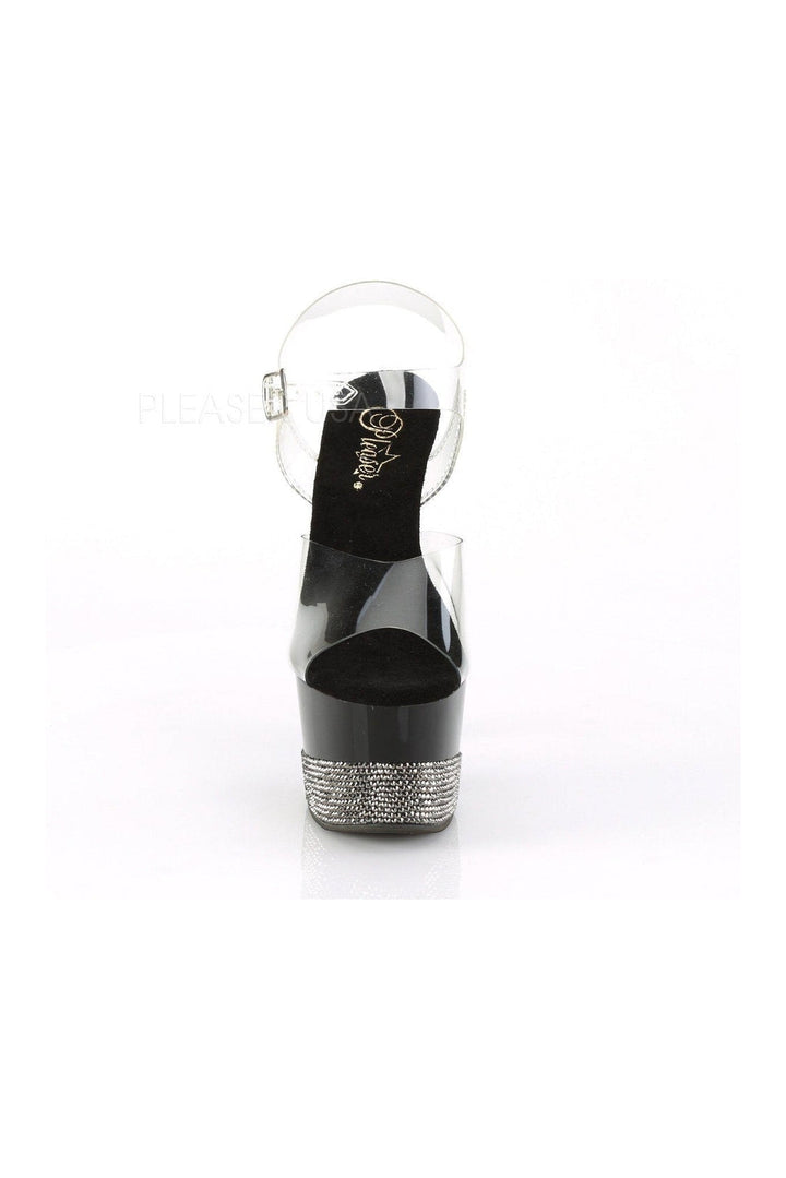 ADORE-708-3 Exotic Platform Sandal | Clear Vinyl