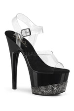 ADORE-708-3 Exotic Platform Sandal | Clear Vinyl