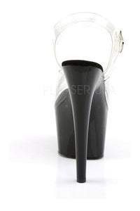 Pleaser ADORE-708 Platform Sandal in Black Vinyl