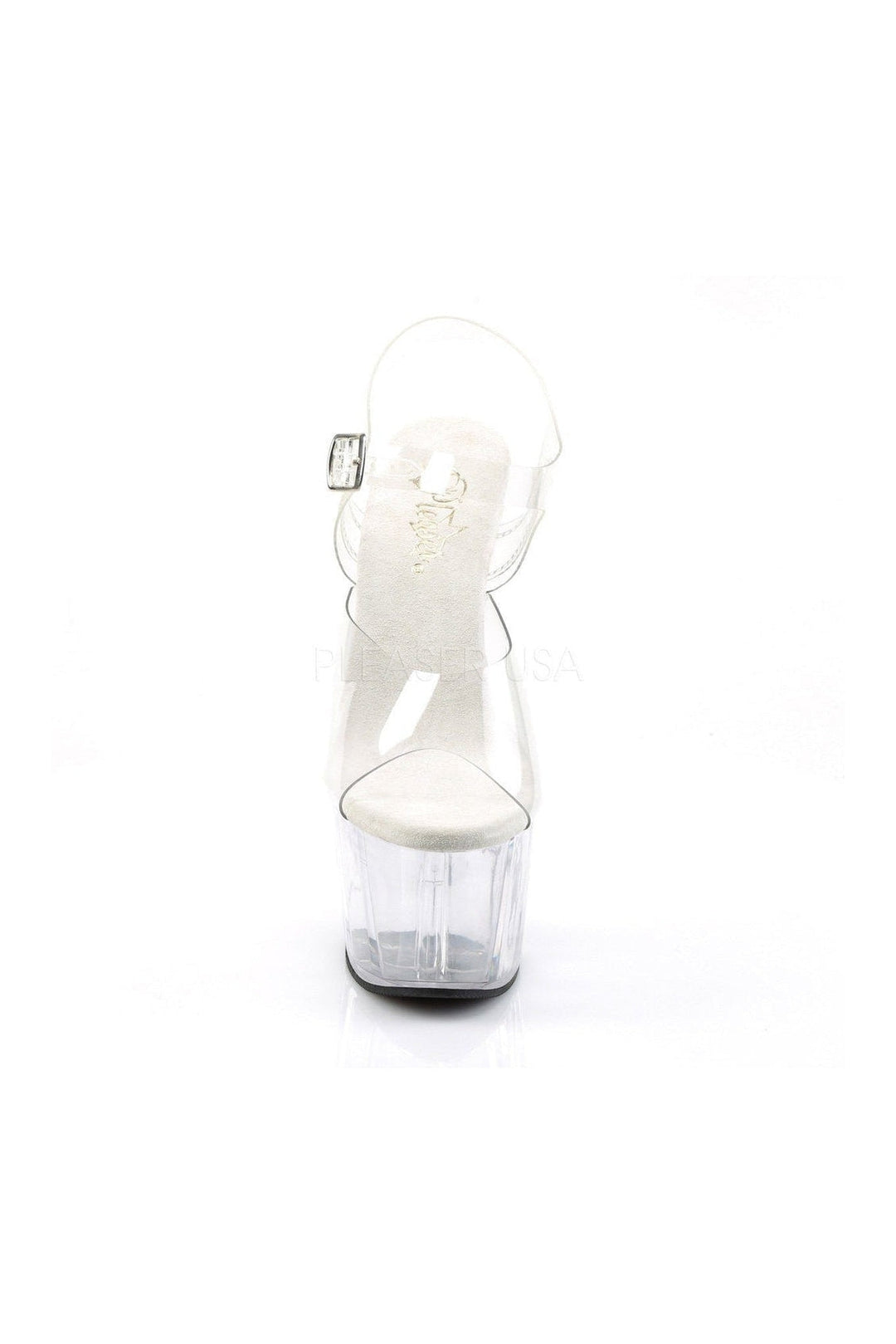 Pleaser ADORE-708 Platform Sandal in Clear Vinyl