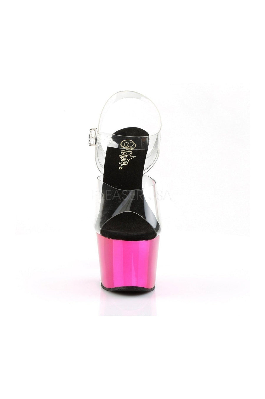 Pleaser ADORE-708 Platform Sandal in Clear Vinyl