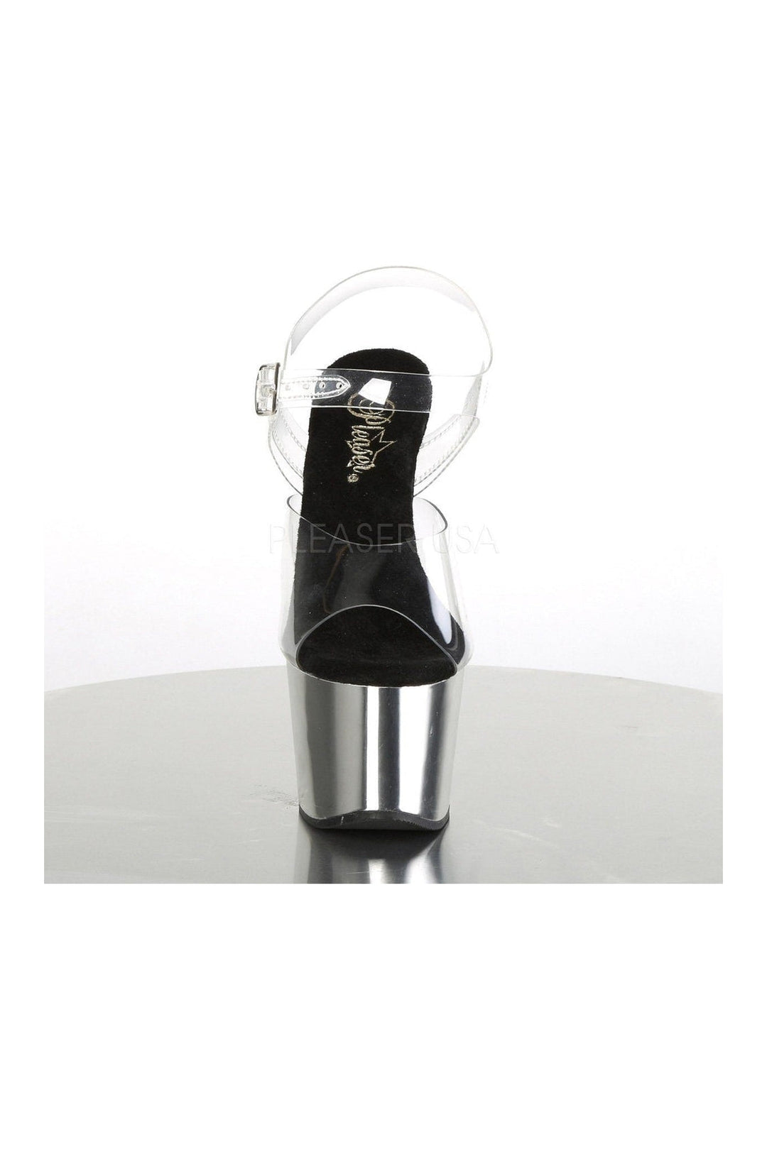 Pleaser ADORE-708 Platform Sandal in Clear Vinyl