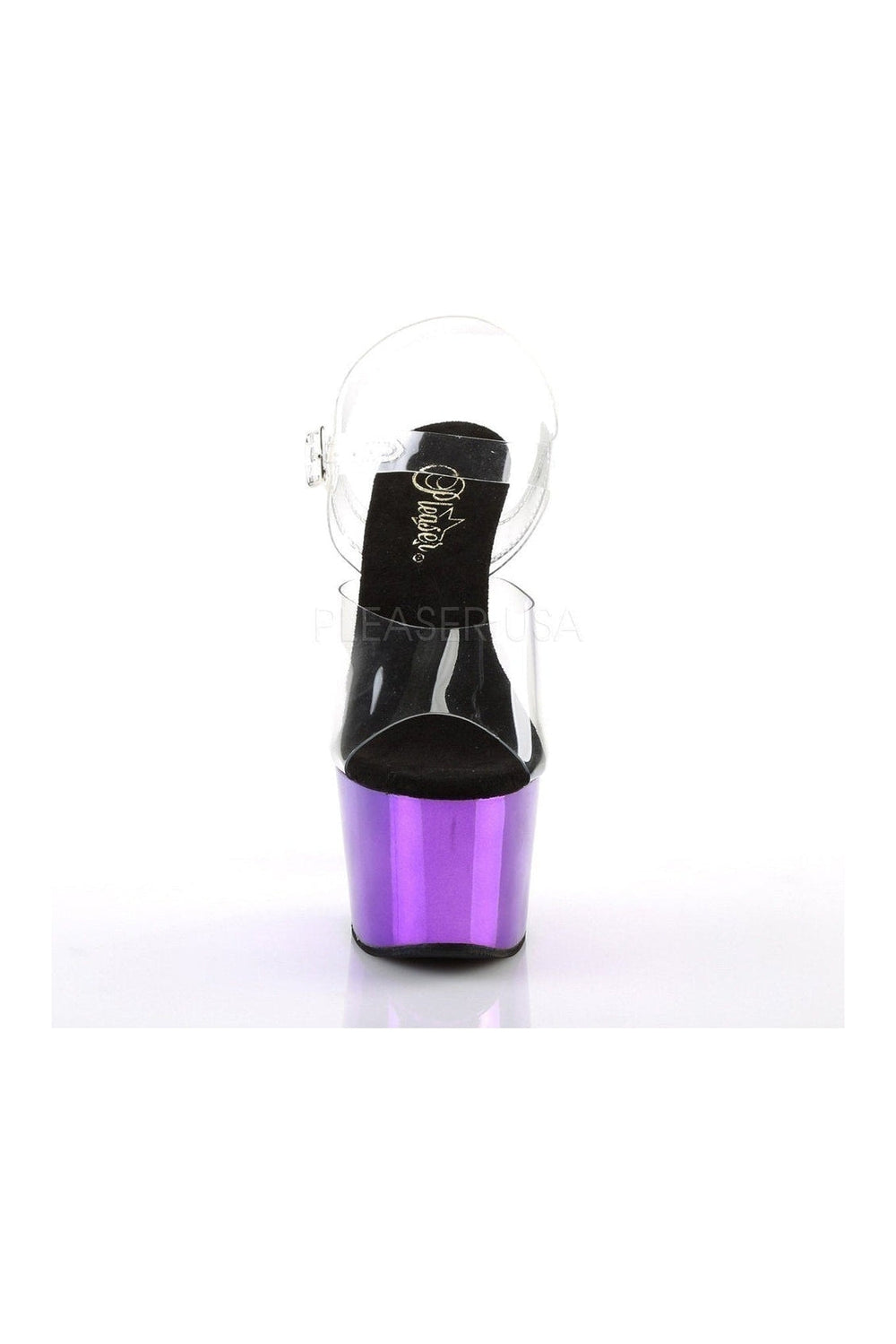 ADORE-708 Platform Sandal | Clear Vinyl-Pleaser-Sandals-SEXYSHOES.COM