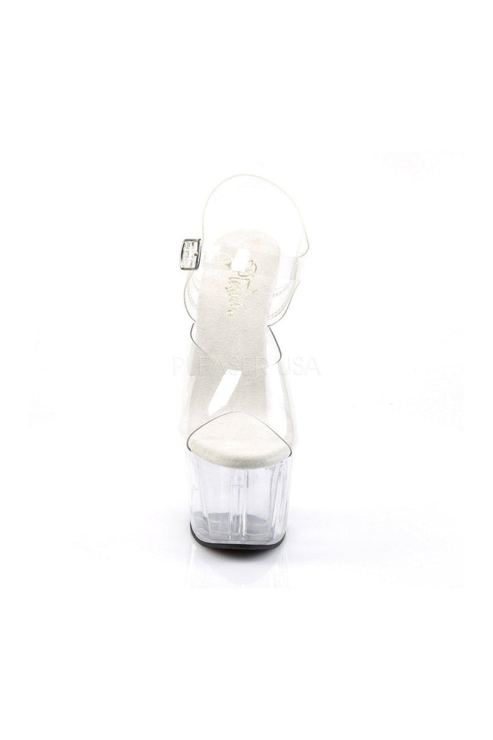 ADORE-708 Platform Sandal  | Clear Vinyl
