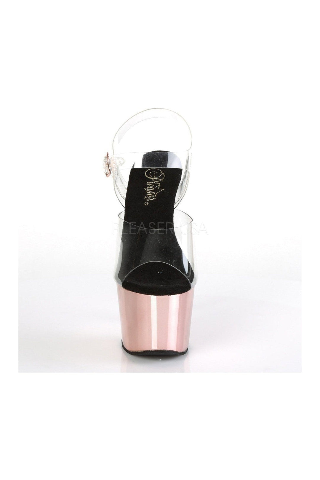 Pleaser ADORE-708 Platform Sandal in Clear Vinyl
