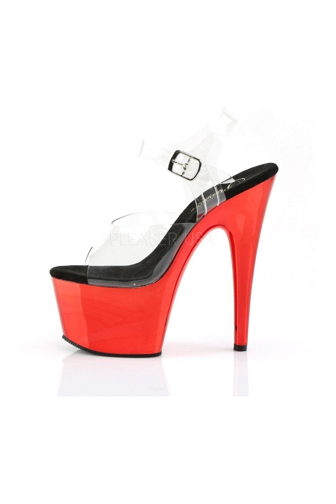 Pleaser ADORE-708 Platform Sandal in Clear Vinyl