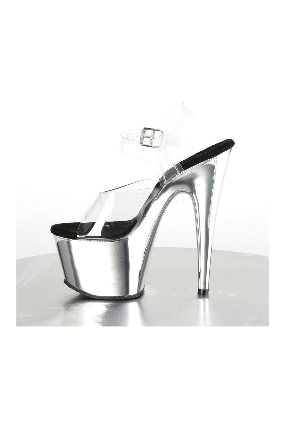 Pleaser ADORE-708 Platform Sandal in Clear Vinyl