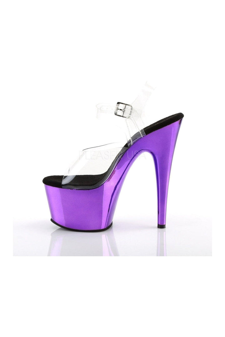 ADORE-708 Platform Sandal | Clear Vinyl-Pleaser-Sandals-SEXYSHOES.COM