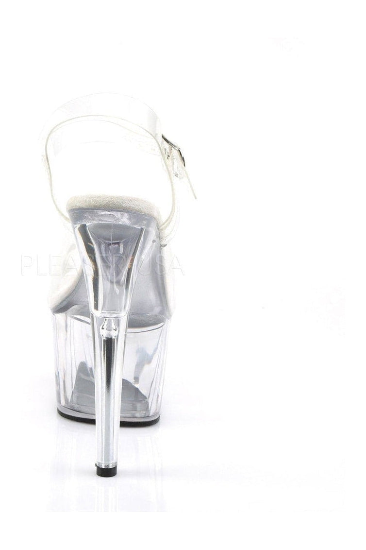 Pleaser ADORE-708 Platform Sandal in Clear Vinyl