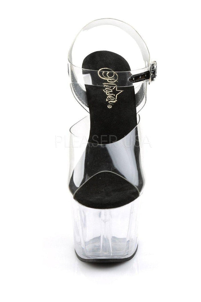 ADORE-708 Platform Sandal  | Clear Vinyl