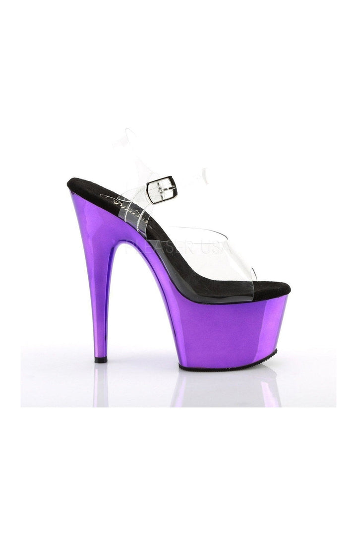 ADORE-708 Platform Sandal | Clear Vinyl-Pleaser-Sandals-SEXYSHOES.COM