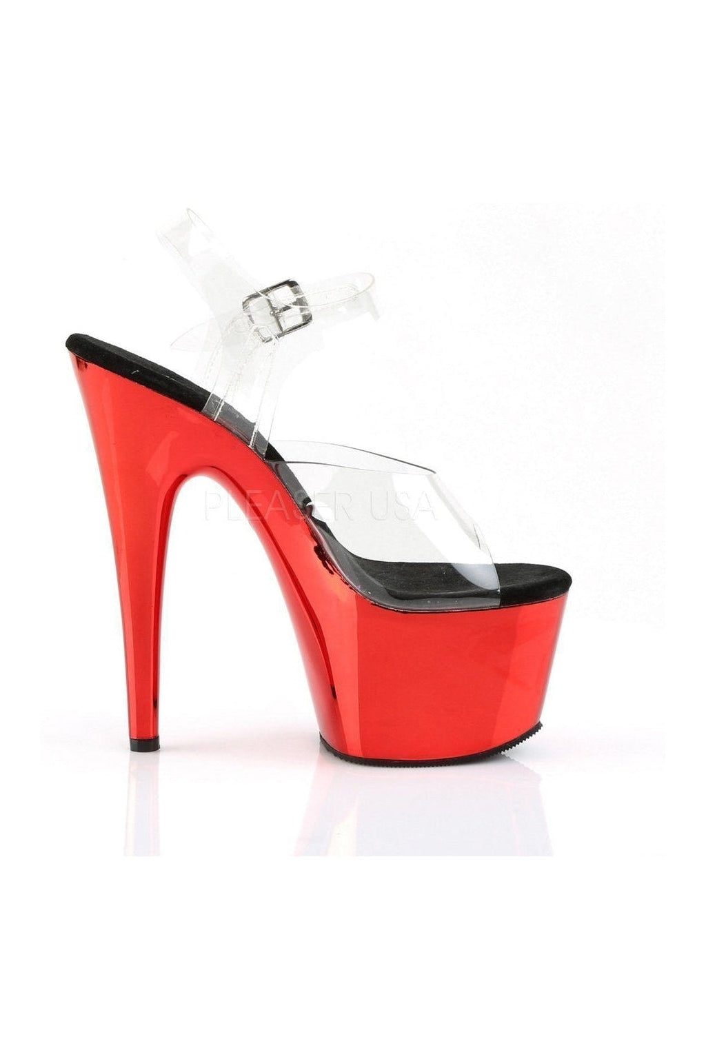 Pleaser ADORE-708 Platform Sandal in Clear Vinyl