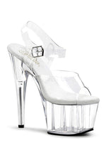ADORE-708 Platform Sandal  | Clear Vinyl