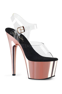 Pleaser ADORE-708 Platform Sandal in Clear Vinyl from SexyShoes.com