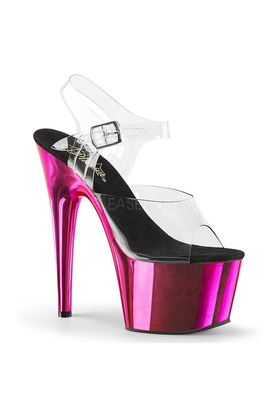 Pleaser ADORE-708 Platform Sandal in Clear Vinyl from SexyShoes.com