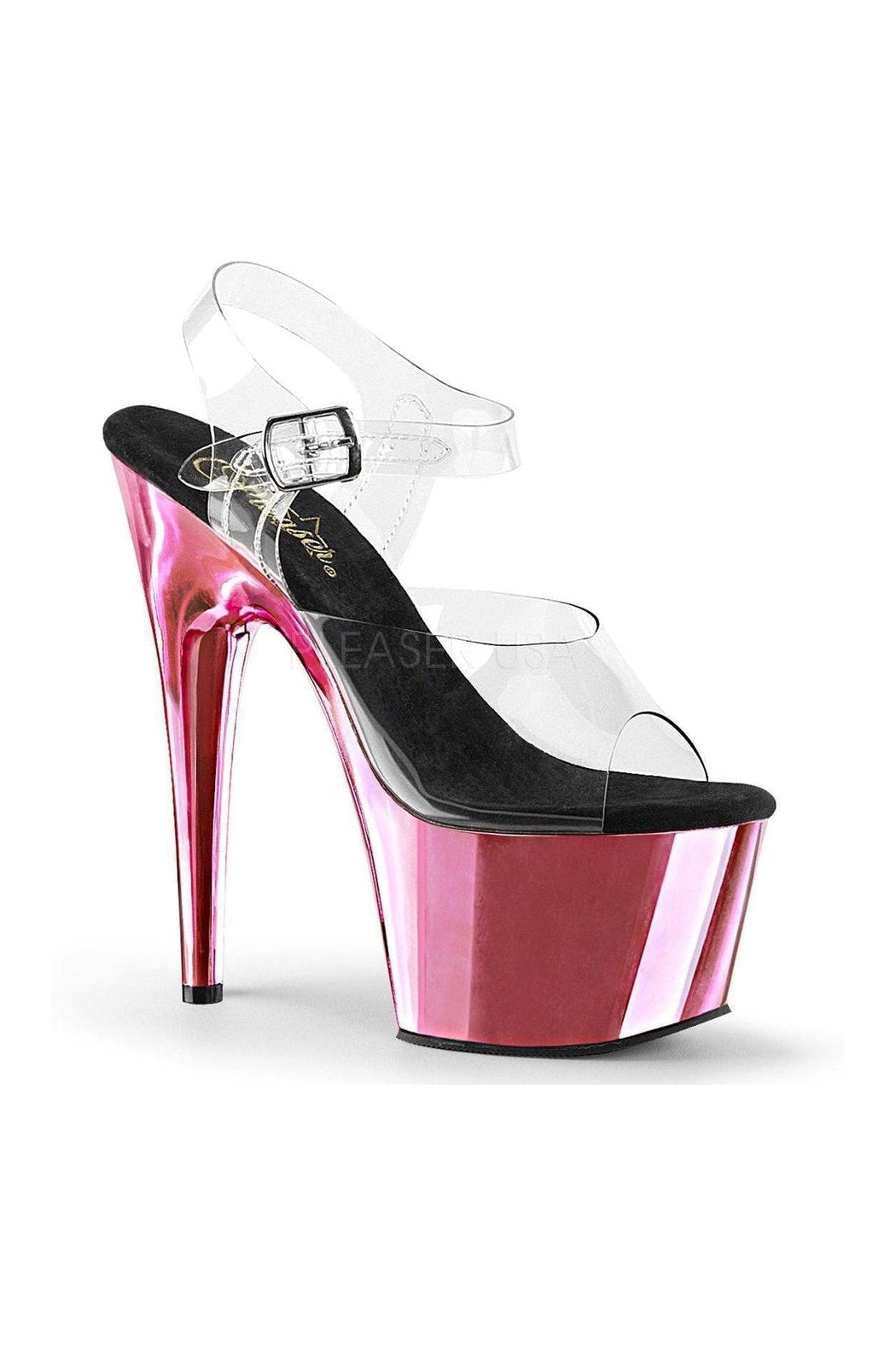 Pleaser ADORE-708 Platform Sandal in Clear Vinyl from SexyShoes.com