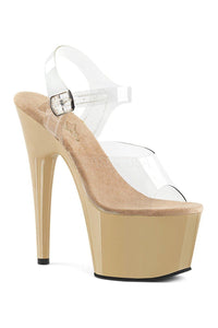 Pleaser ADORE-708 Platform Sandals in Clear Vinyl from SexyShoes.com