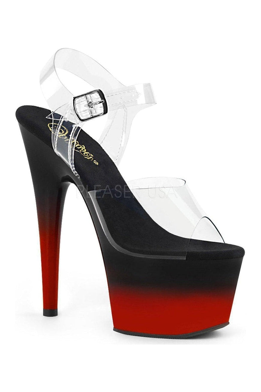 ADORE-708BR-H Platform Sandal | Clear Vinyl-Pleaser-SEXYSHOES.COM