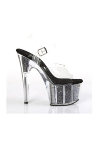 Pleaser ADORE-708CG Platform Sandals in Black Vinyl
