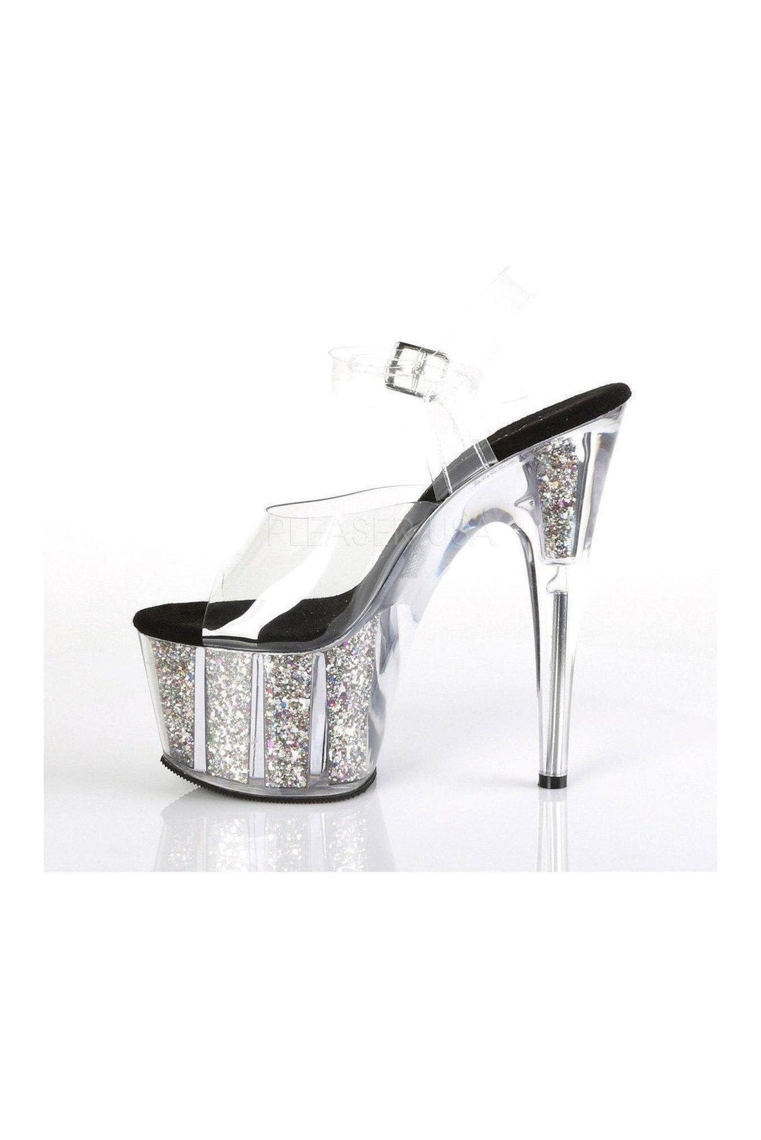 Pleaser ADORE-708CG Platform Sandals in Clear Vinyl