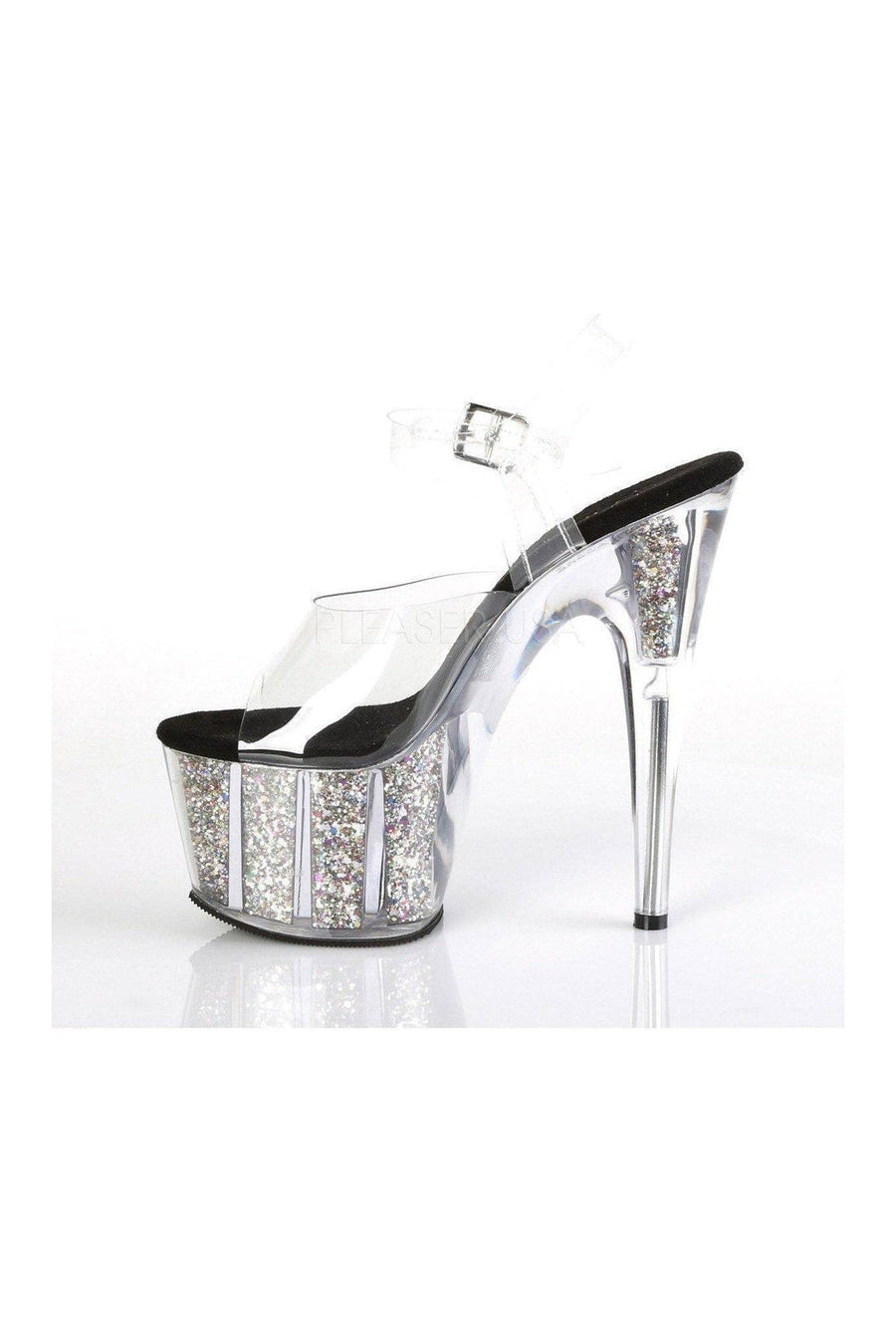 Pleaser ADORE-708CG Platform Sandals in Clear Vinyl