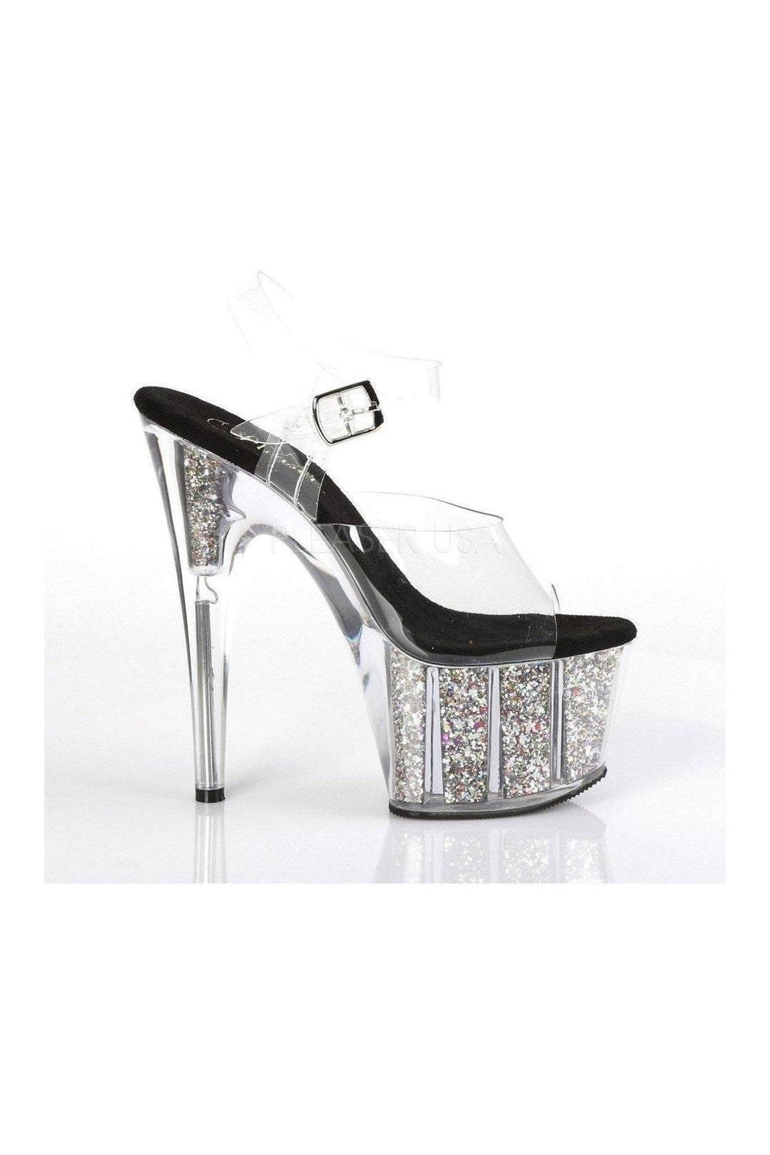 Pleaser ADORE-708CG Platform Sandals in Clear Vinyl