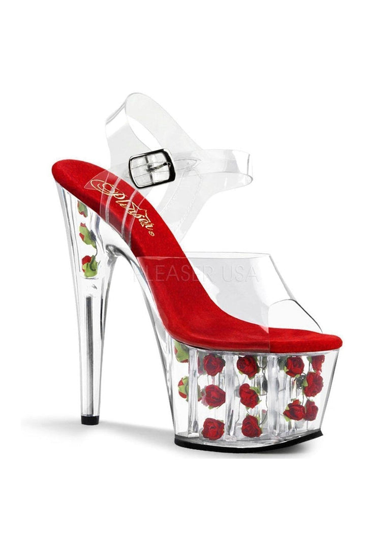 ADORE-708FL Platform Sandal | Clear Vinyl-Sandals-Pleaser-Clear-5-Vinyl-SEXYSHOES.COM