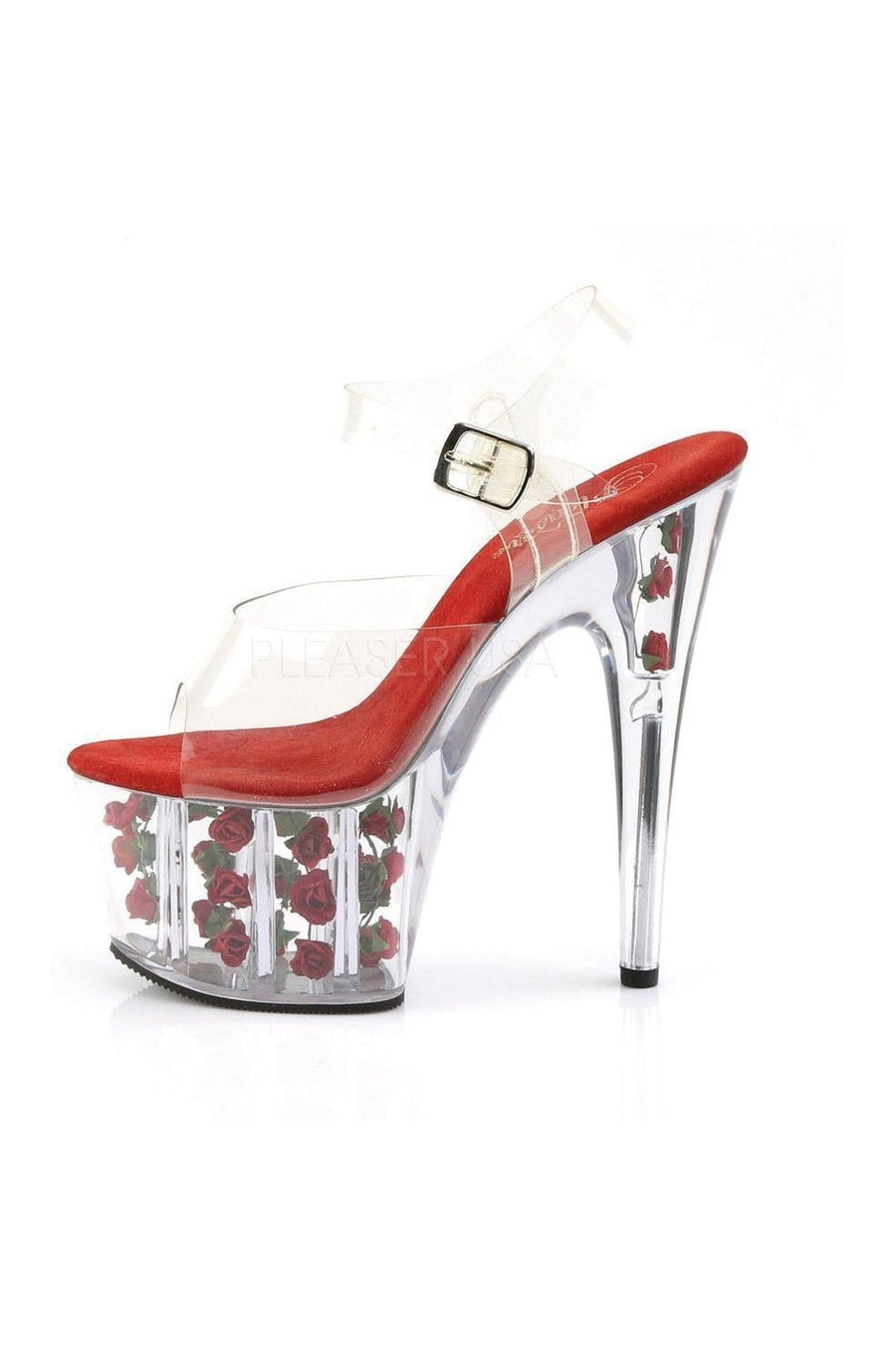 Pleaser ADORE-708FL Platform Sandal in Clear Vinyl