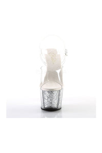 Pleaser ADORE-708G Platform Sandal in Clear Vinyl