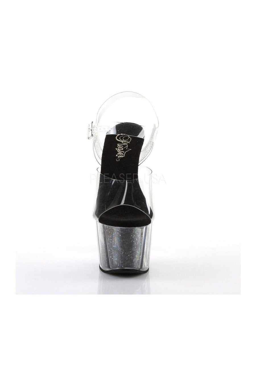 Pleaser ADORE-708G Platform Sandal in Clear Vinyl
