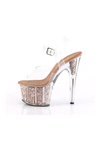 Pleaser ADORE-708G Platform Sandal in Clear Vinyl