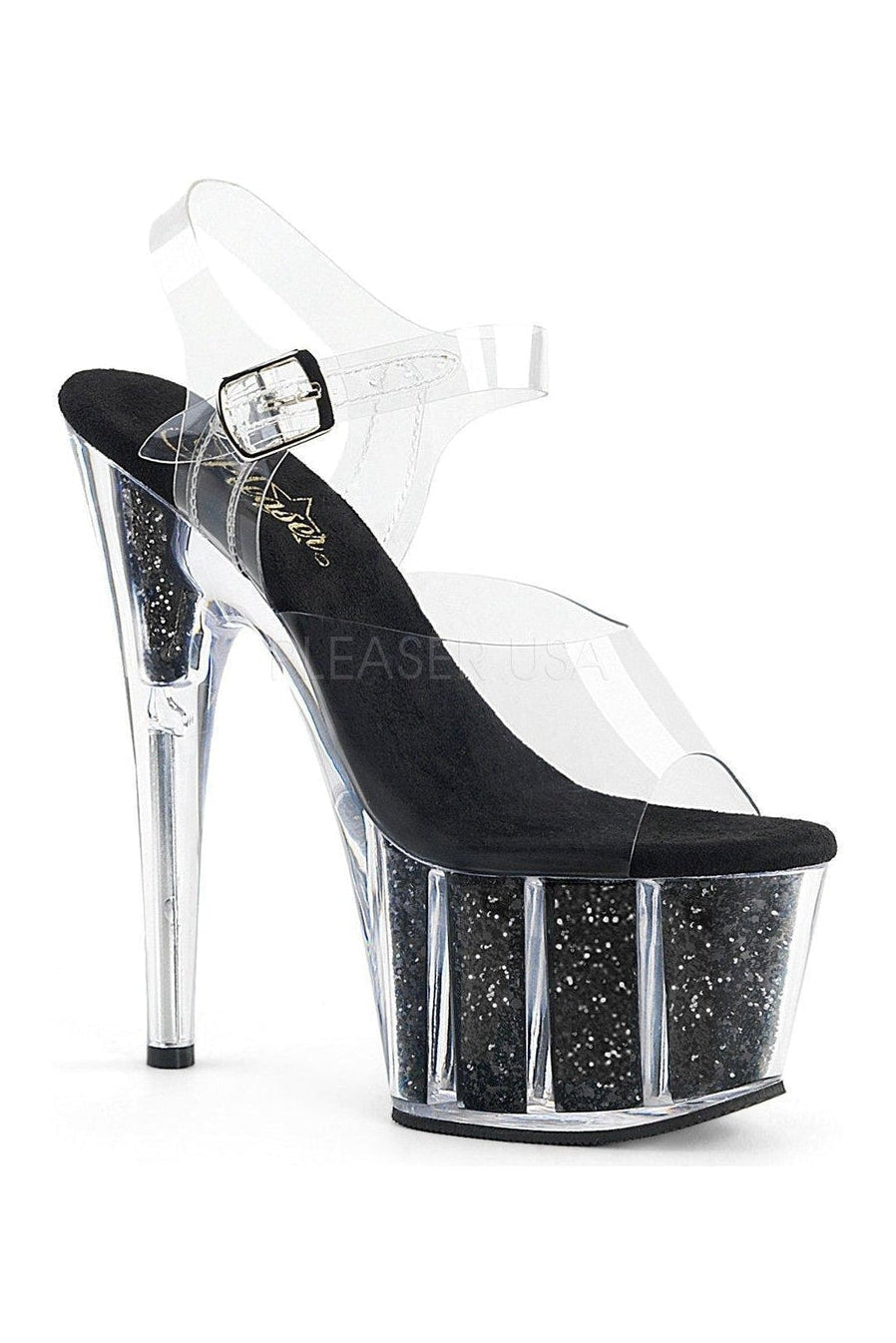 Pleaser ADORE-708G Platform Sandal in Clear Vinyl from SexyShoes.com