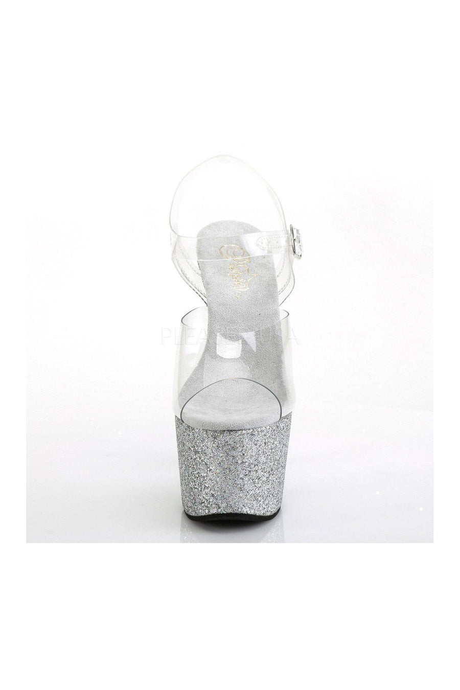 Pleaser ADORE-708HMG Platform Sandals in Clear Vinyl