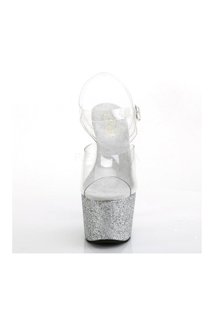 ADORE-708HMG Platform Sandals | Clear Vinyl