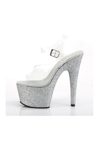 Pleaser ADORE-708HMG Platform Sandals in Clear Vinyl