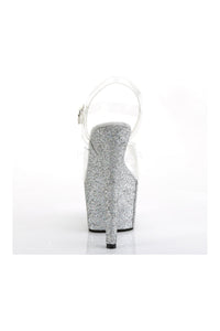 Pleaser ADORE-708HMG Platform Sandals in Clear Vinyl