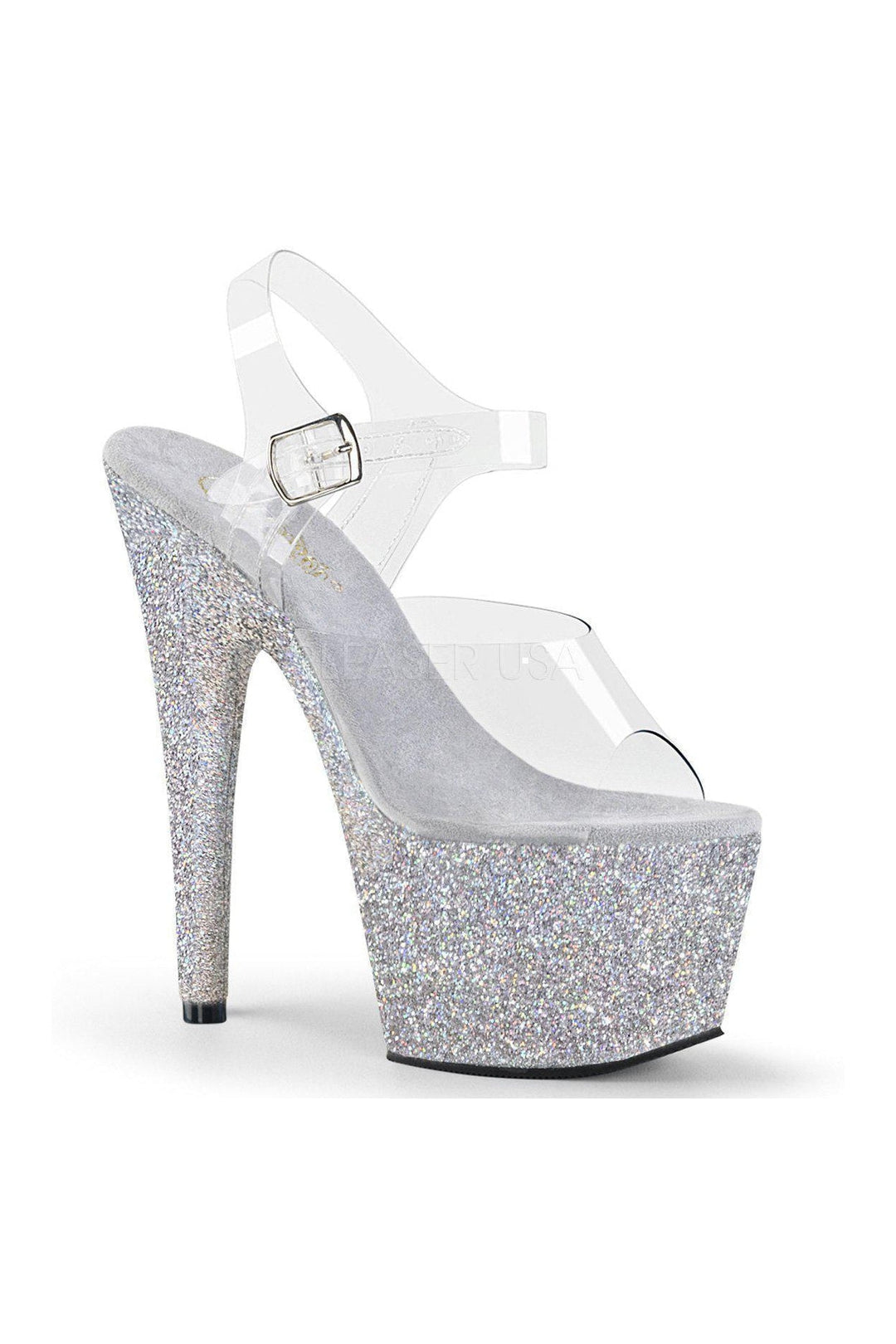 Pleaser ADORE-708HMG Platform Sandals in Clear Vinyl from SexyShoes.com