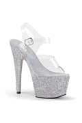 ADORE-708HMG Platform Sandals | Clear Vinyl