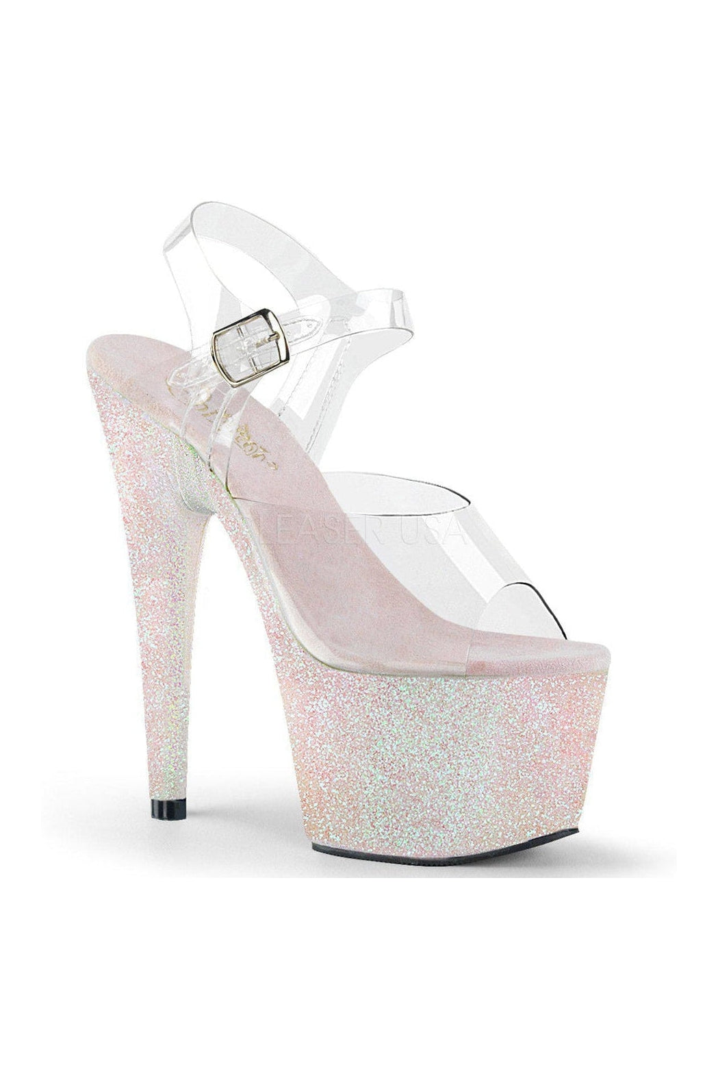 Pleaser ADORE-708HMG Platform Sandals in Clear Vinyl from SexyShoes.com