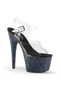 Pleaser ADORE-708LG Platform Sandal in Black Vinyl from SexyShoes.com