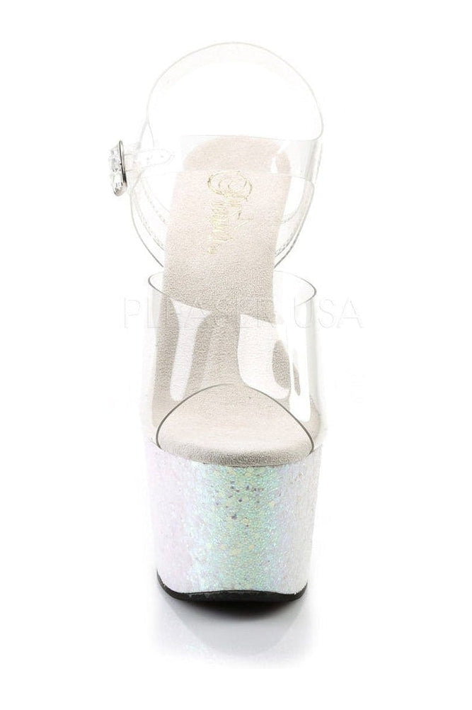 Pleaser ADORE-708LG Platform Sandal in Clear Vinyl