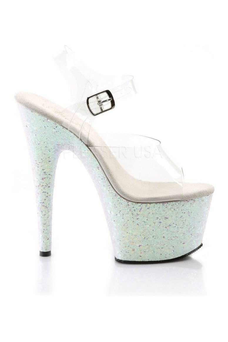 Pleaser ADORE-708LG Platform Sandal in Clear Vinyl