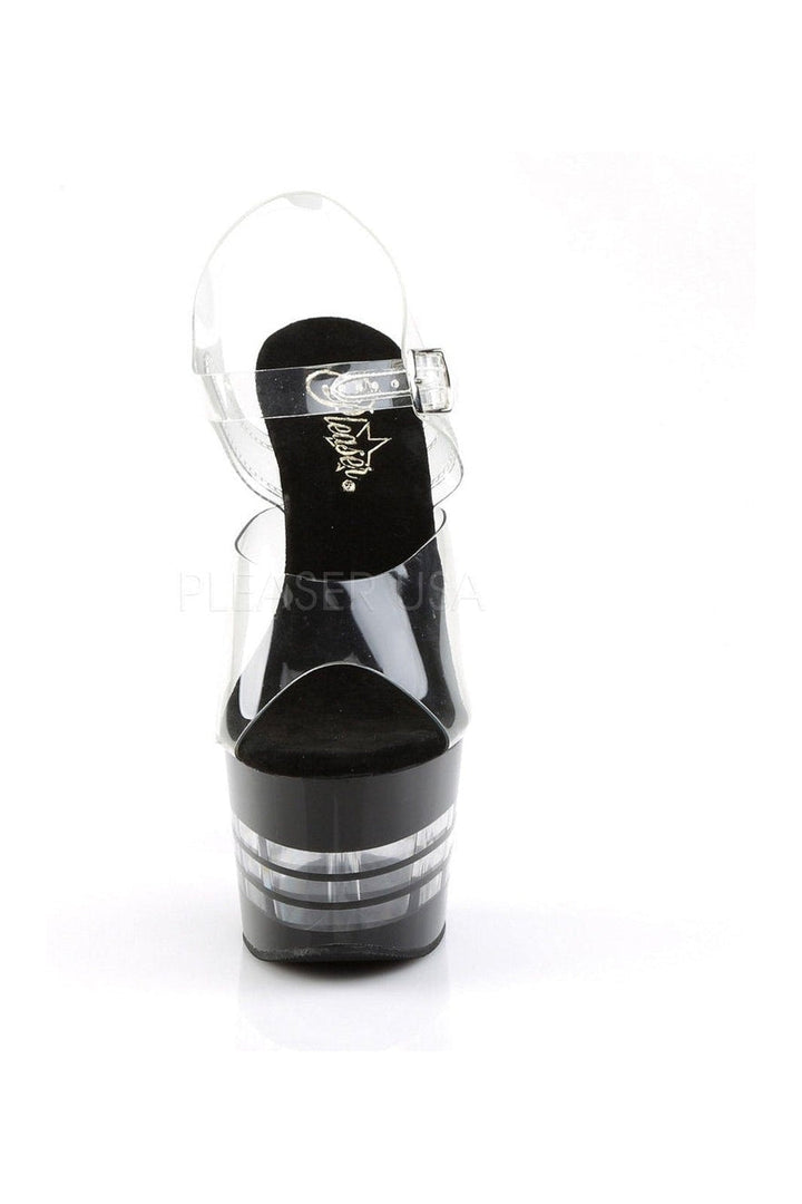 ADORE-708LN Platform Sandal  | Black Vinyl
