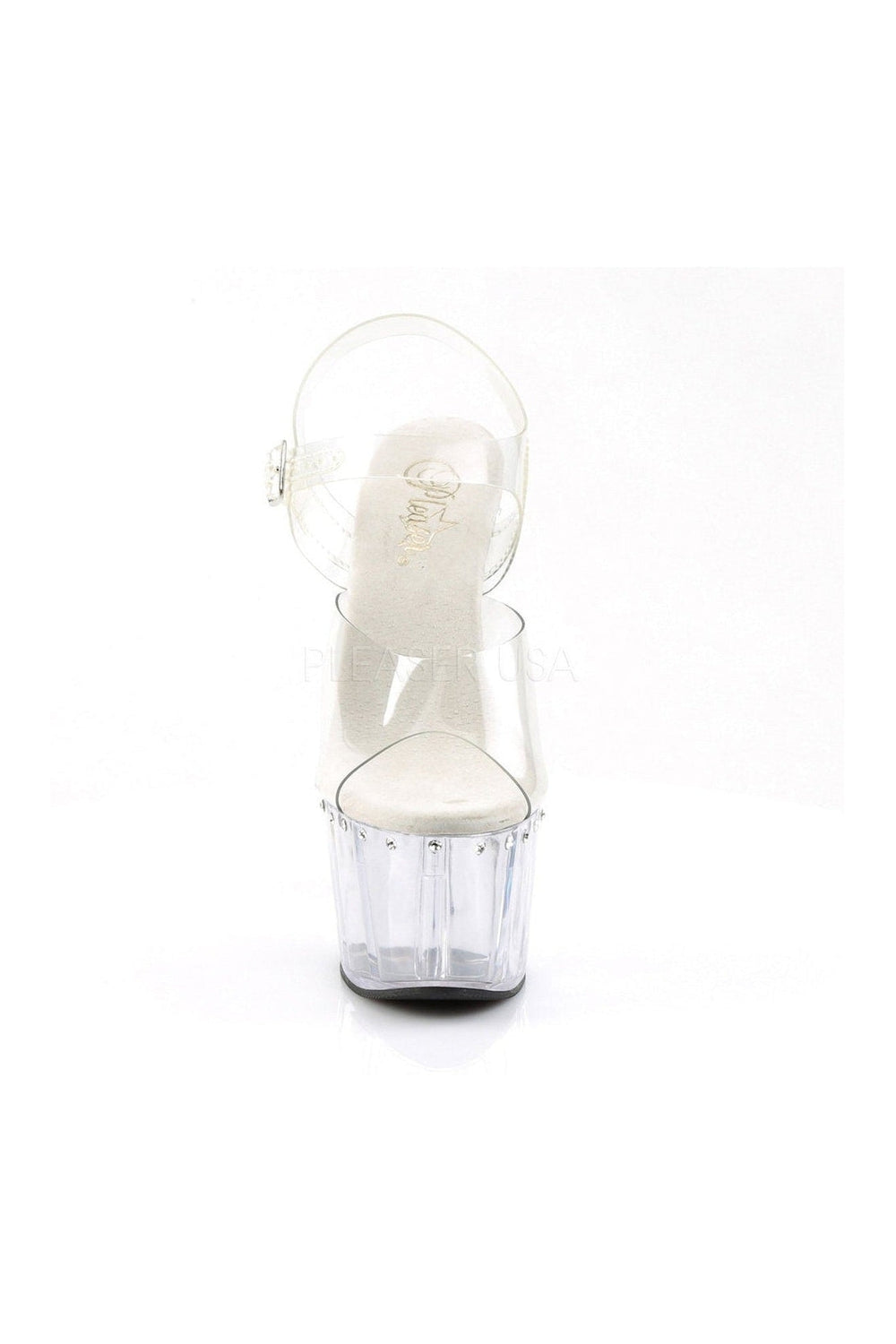 Pleaser ADORE-708LS Platform Sandal in Clear Vinyl