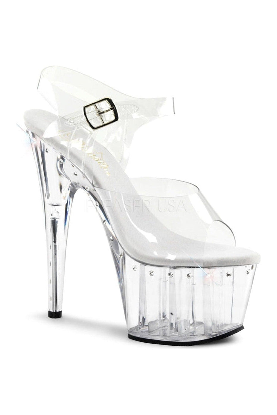 ADORE-708LS Platform Sandal | Clear Vinyl-Pleaser-Clear-Sandals-SEXYSHOES.COM