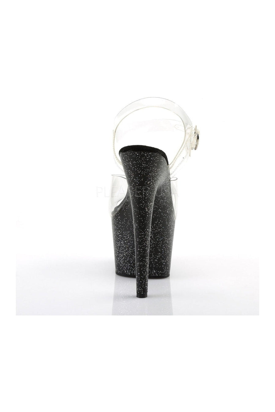 Pleaser ADORE-708MG Platform Sandal in Black Vinyl