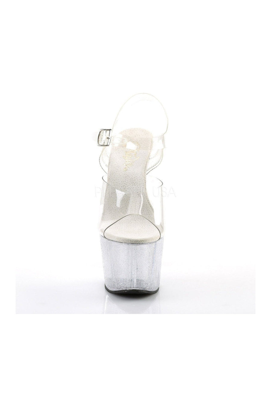 Pleaser ADORE-708MG Platform Sandal in Clear Vinyl