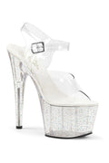ADORE-708MG Platform Sandal  | Clear Vinyl