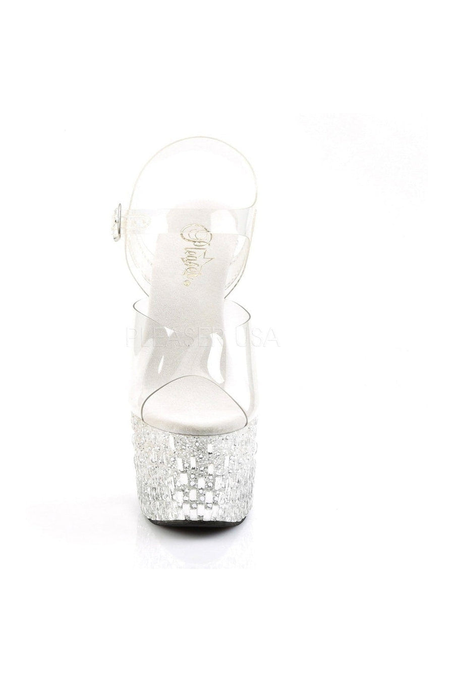 Pleaser ADORE-708MR-5 Platform Sandal in Clear Vinyl