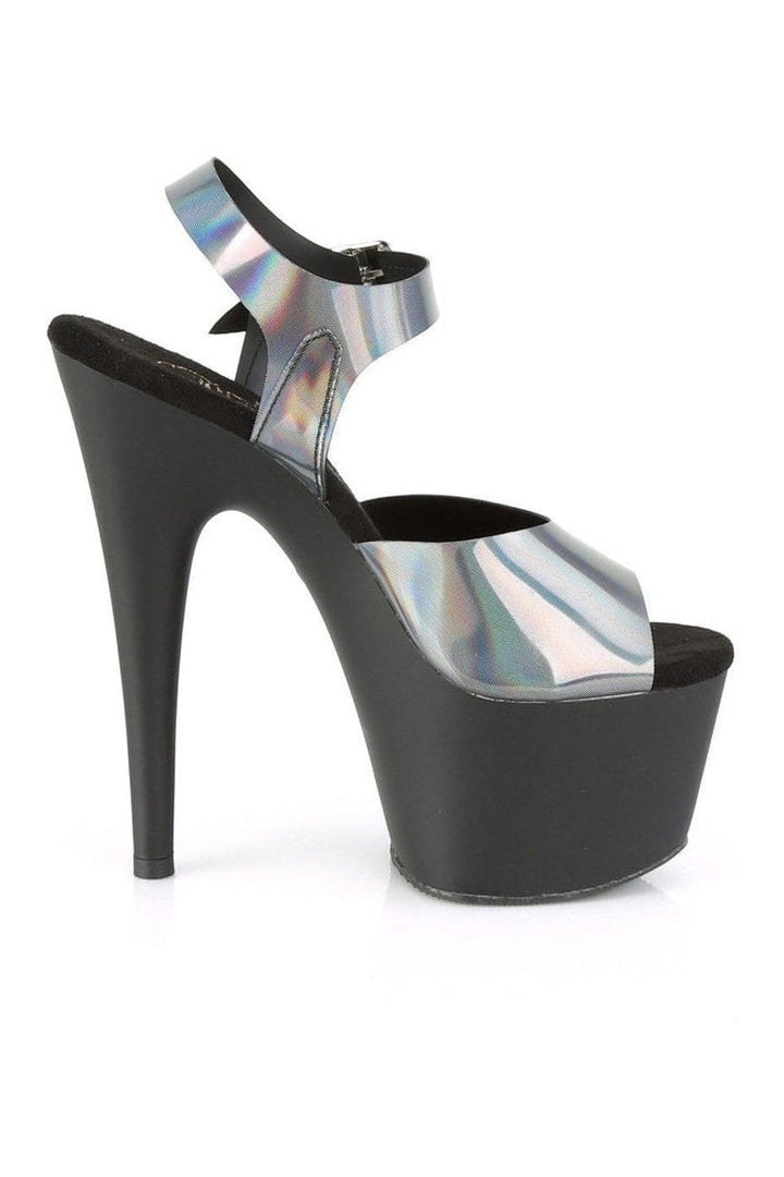 ADORE-708N-DT Stripper Platform Sandal | Pewter Hologram-Pleaser-SEXYSHOES.COM